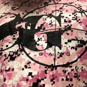 Size XL sniper gang t shirt pink tech camo